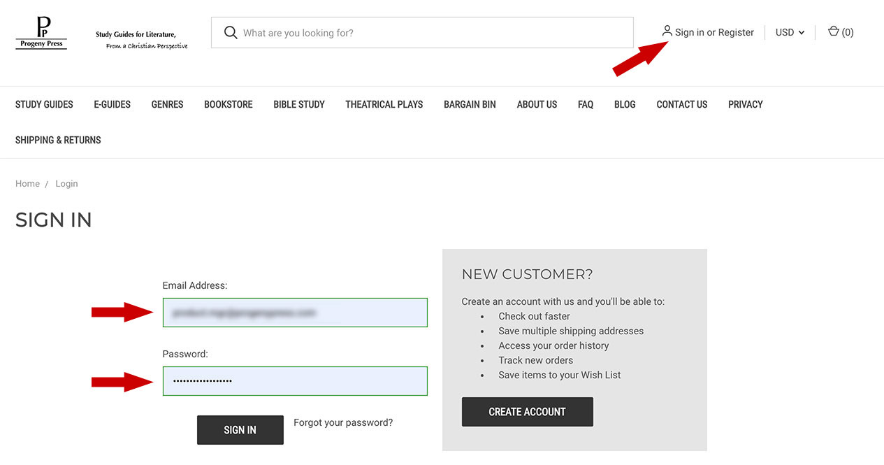 Enter your login credentials using your email address and secure password in the text fields, then click 'Sign In' 